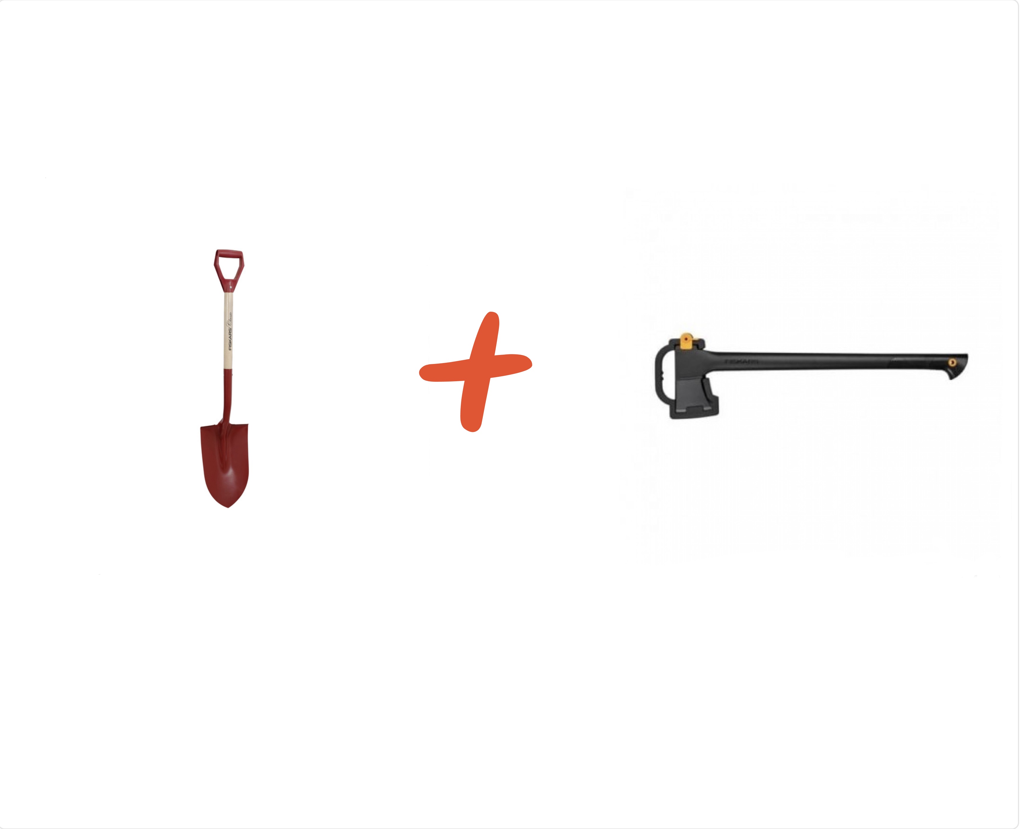 Набір сокира-колун Fiskars Solid A18 + лопата садова штикова Fiskars Classic FSC  — фото