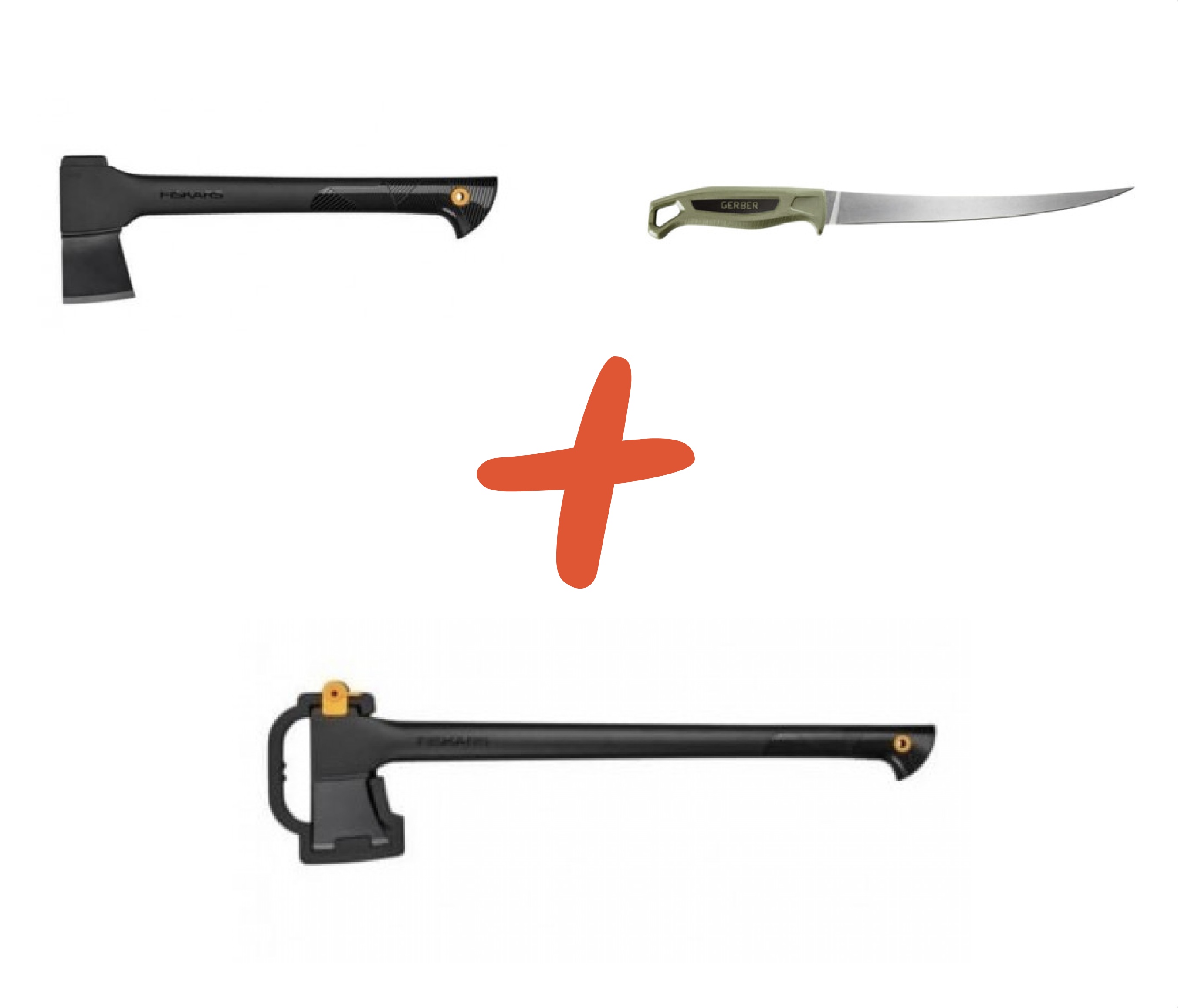 Набір Сокира теслярськаFiskars Solid A10 + Сокира-колун Fiskars Solid A18 + Ніж Gerber Ceviche 9",E,Box,GRN,BLK — купити в WarrantyShopping