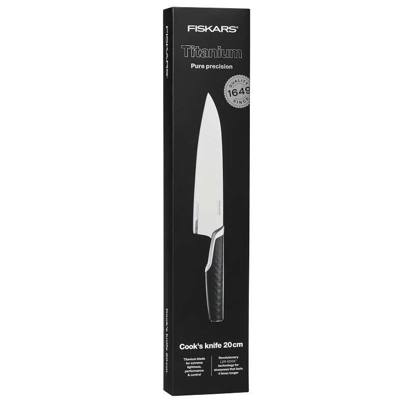 ВЕЛИКИЙ КУХАРСЬКИЙ НІЖ FISKARS TITANIUM — фото