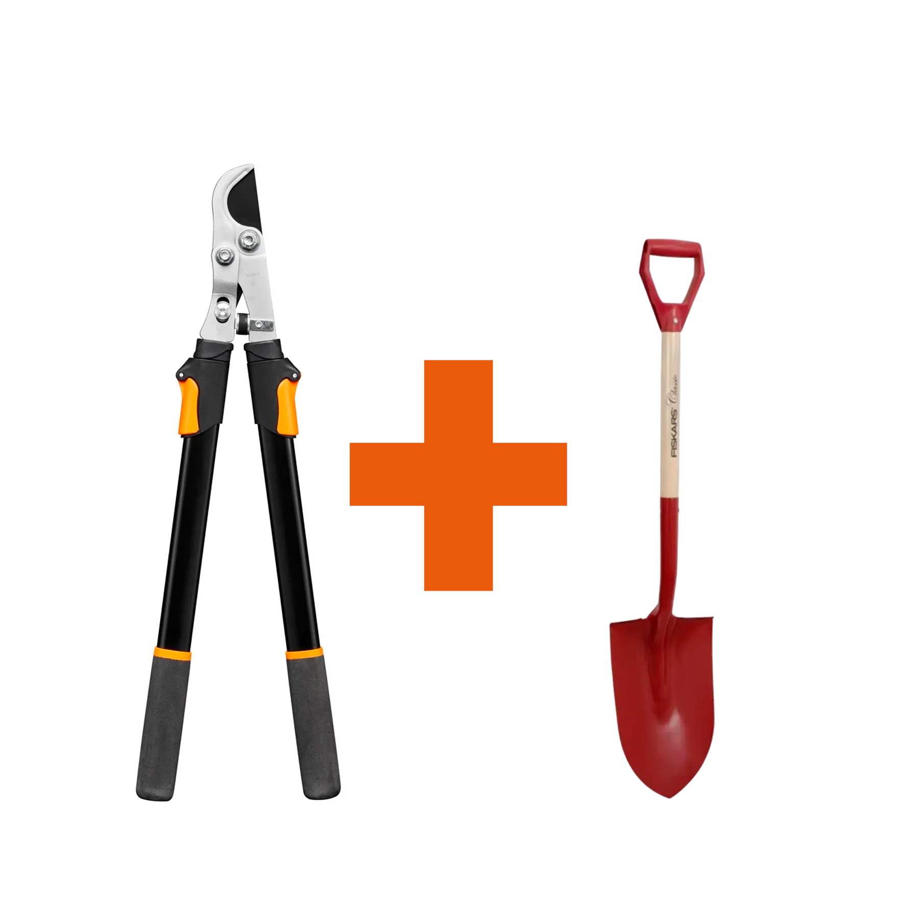 Набір Fiskars: Гілкоріз телескопічний Solid L13 + Лопата садова штикова Classic FSC — фото