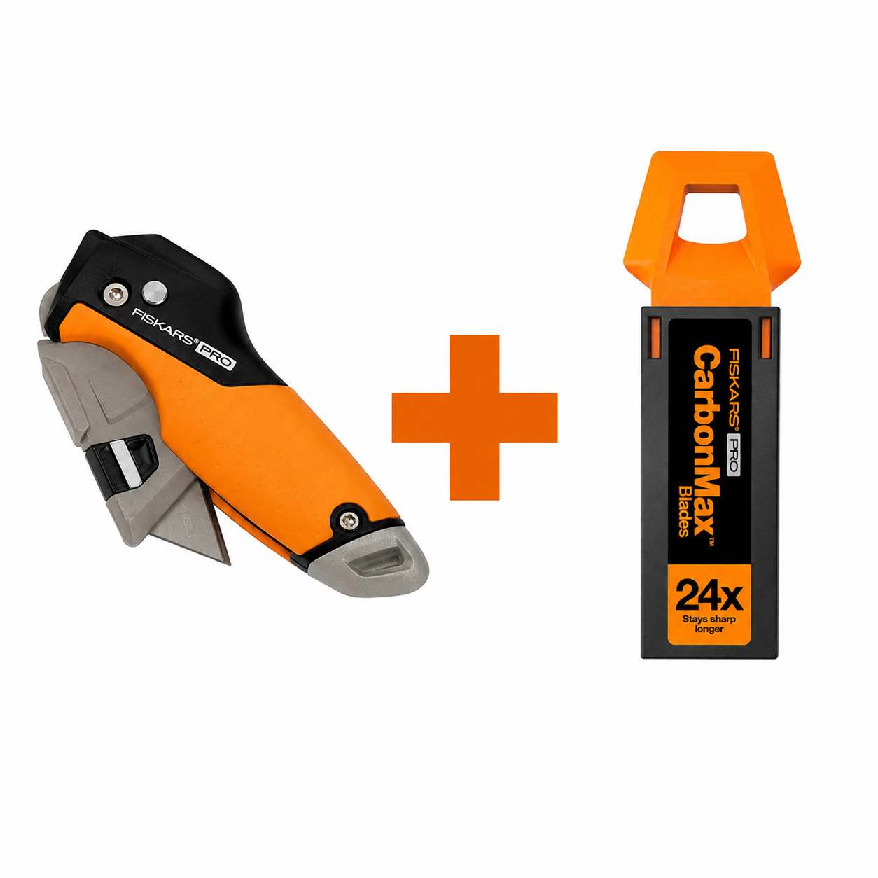 Набір лез для універсальних ножів CarbonMax Fiskars,20 шт+подарунокНіж складаний Fiskars CarbonMax — фото