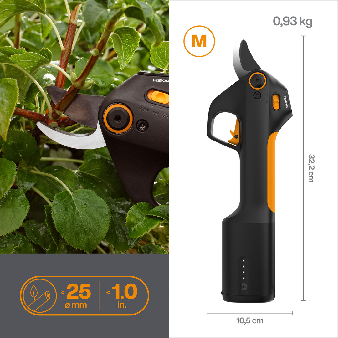 Секатор акумуляторний Fiskars ePruner M Bypassі з вбудованим акумулятором 8В 4 4Ah (1082297) — мініатюра 3