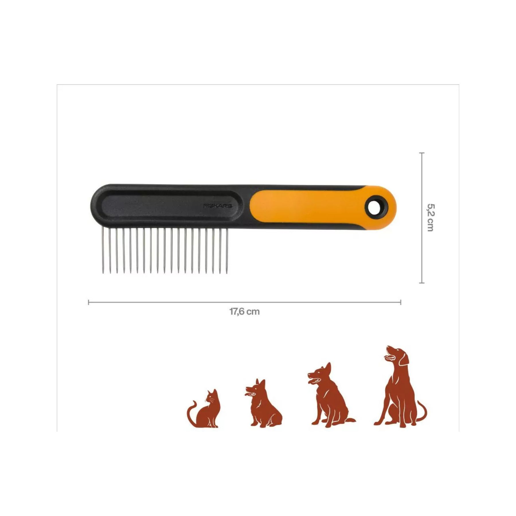 Гребінець сталевий для тварин Fiskars , 2/6, 19L (2009134) — мініатюра 2