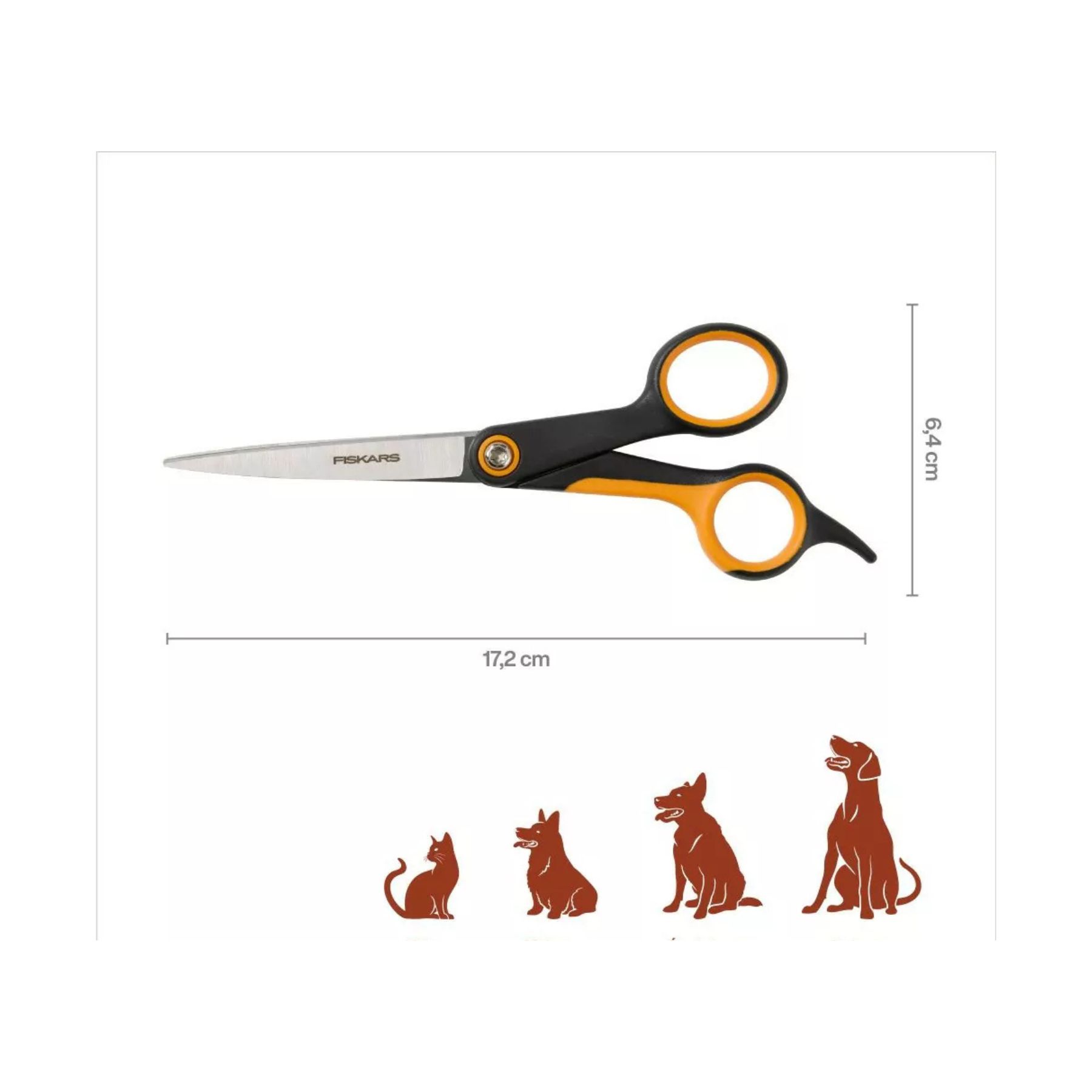 Ножиці прямі для тварин Fiskars, 2/6, 19L (2009126) — мініатюра 2